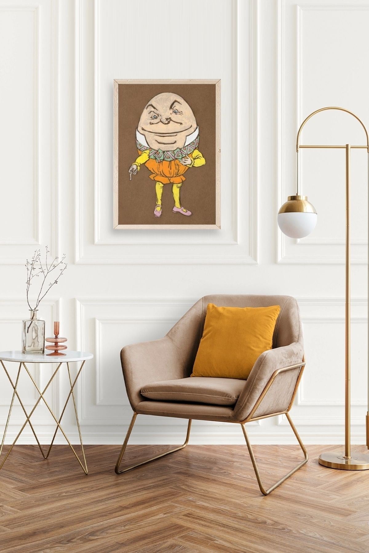 Yumurta Adam Ahşap Çerçeveli Tablo 23 x 30