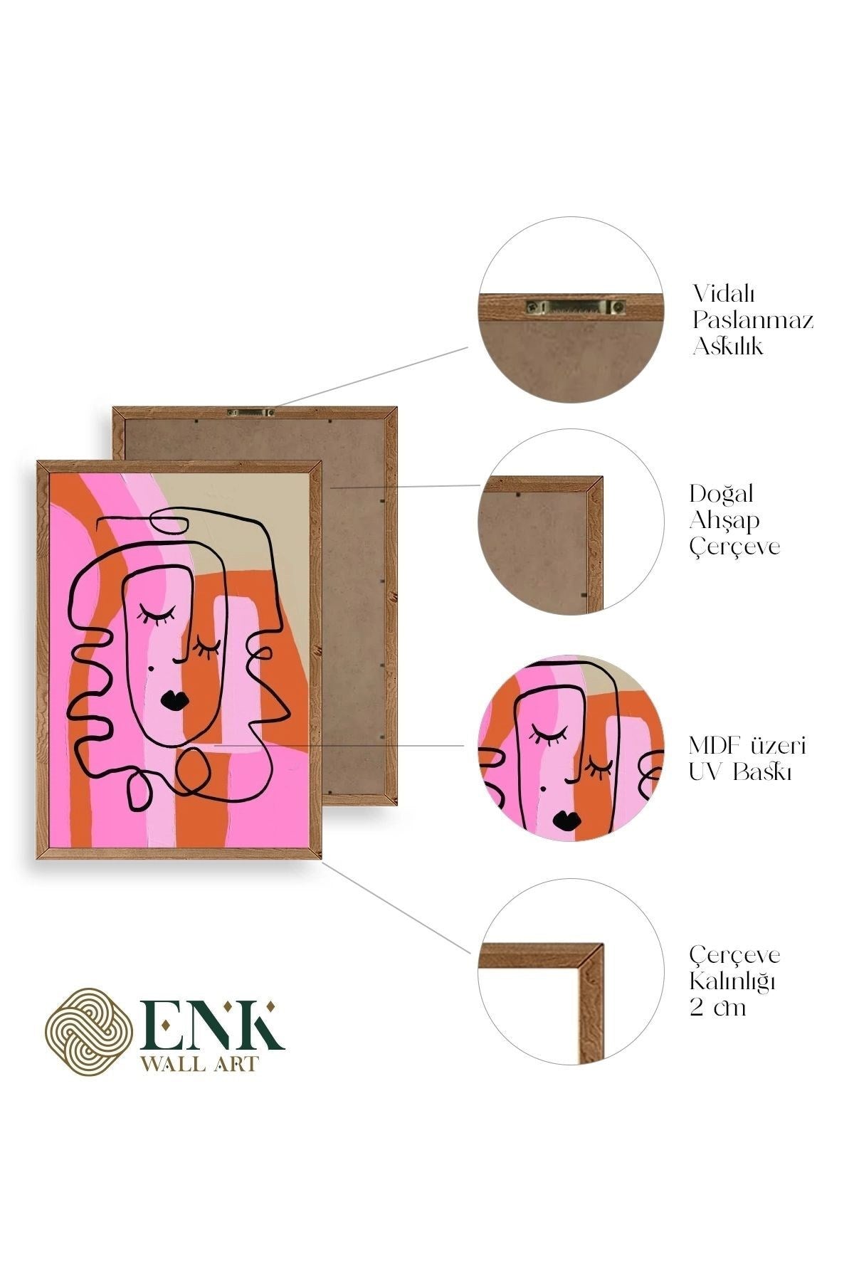 Motto Ahşap Çerçeveli Tablo 23 x 30