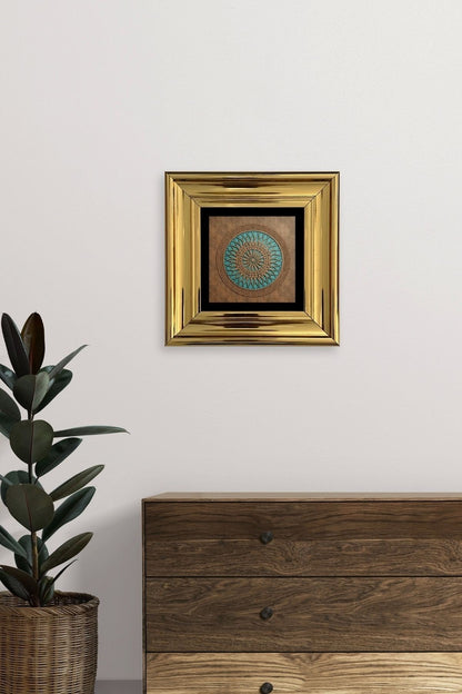 Motif Çerçeveli Taş Tablo 20 cm