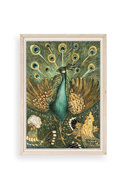 Nouveau Vintage Peacock Ahşap Çerçeveli Tablo 50 x 70