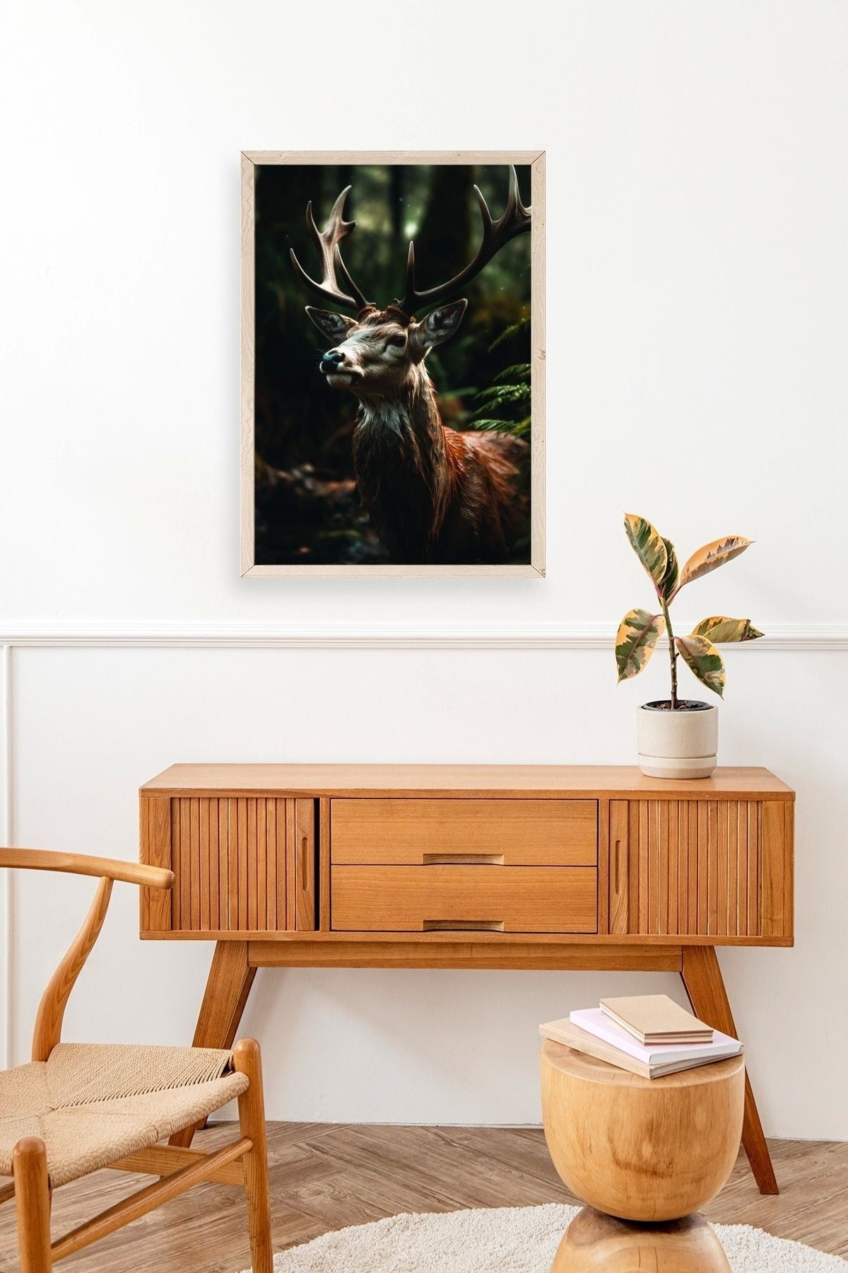 Geyik Ahşap Çerçeveli Tablo 50 x 70