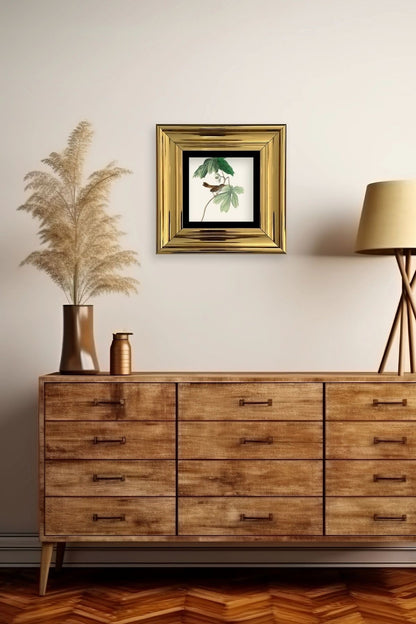 Yapraklar Çerçeveli Taş Tablo 20 cm