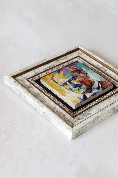 Atatürk Çerçeveli Taş Tablo , Çerçeveli Taş Duvar Dekoru-enkcrcvtbl-00207 20 cm