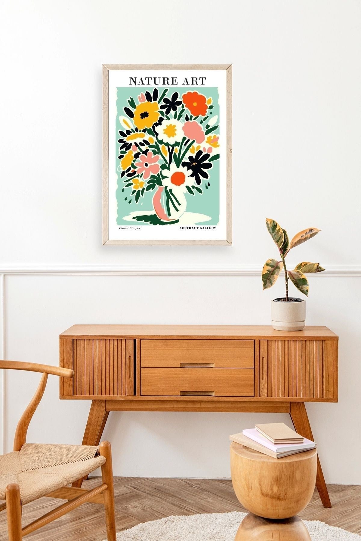 Çiçek Ahşap Çerçeveli Tablo 50 x 70