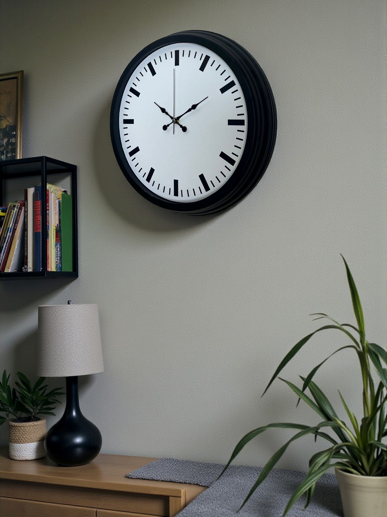 Black & White Baseline 40 Cm Metal Duvar Saati