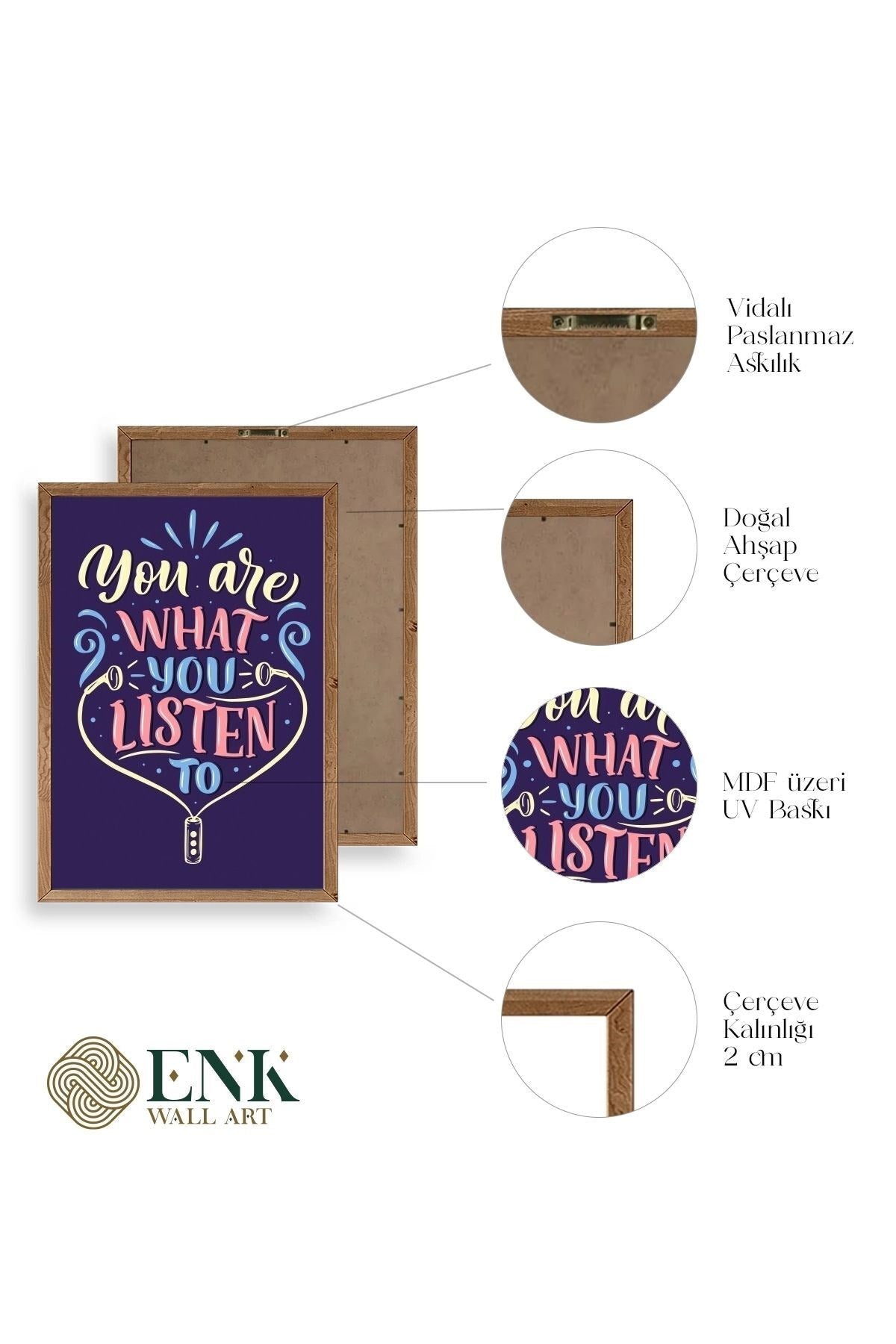 Motto Ahşap Çerçeveli Tablo 17 x 23