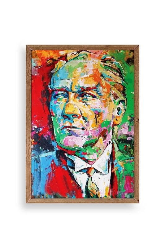 Atatürk Ahşap Çerçeveli Tablo 30 x 42