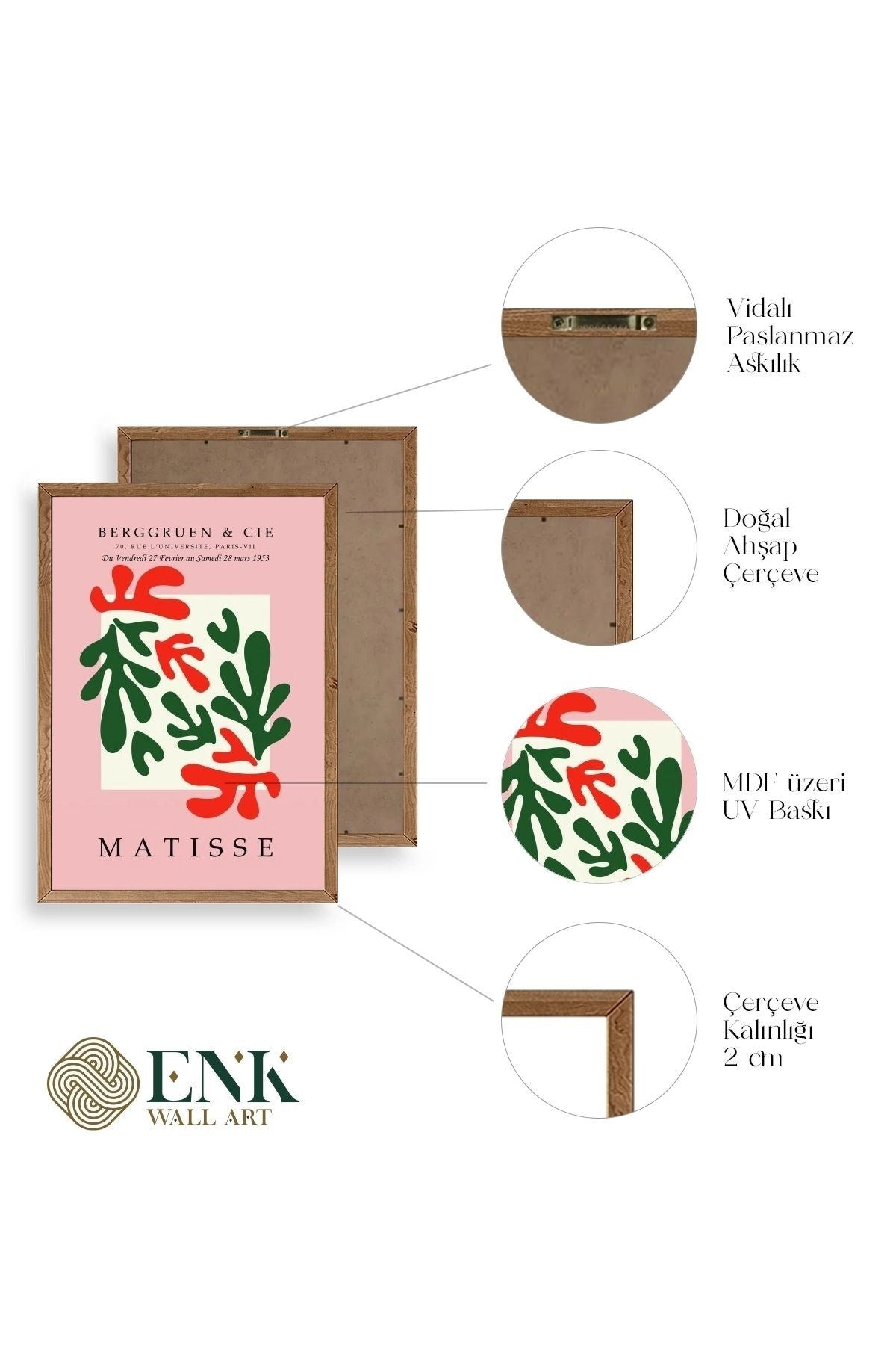 Modern Ahşap Çerçeveli Tablo 17 x 23