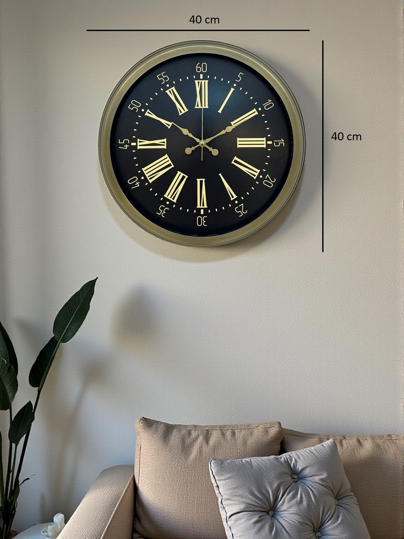 Zentime 40 Cm Metal Antik Roma Eskitme Duvar Saati