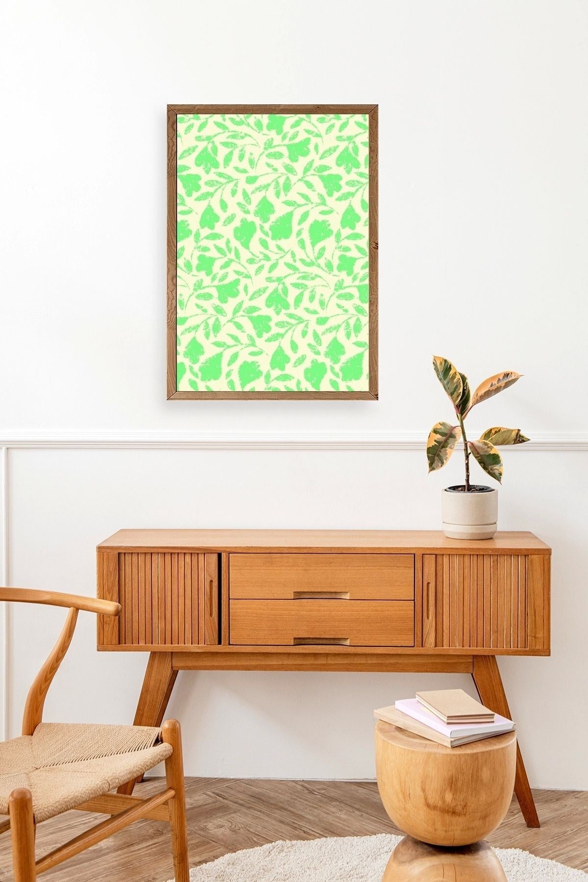 Yapraklar Ahşap Çerçeveli Tablo 23 x 30