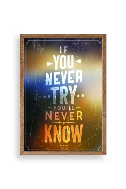 Motto Ahşap Çerçeveli Tablo 23 x 30