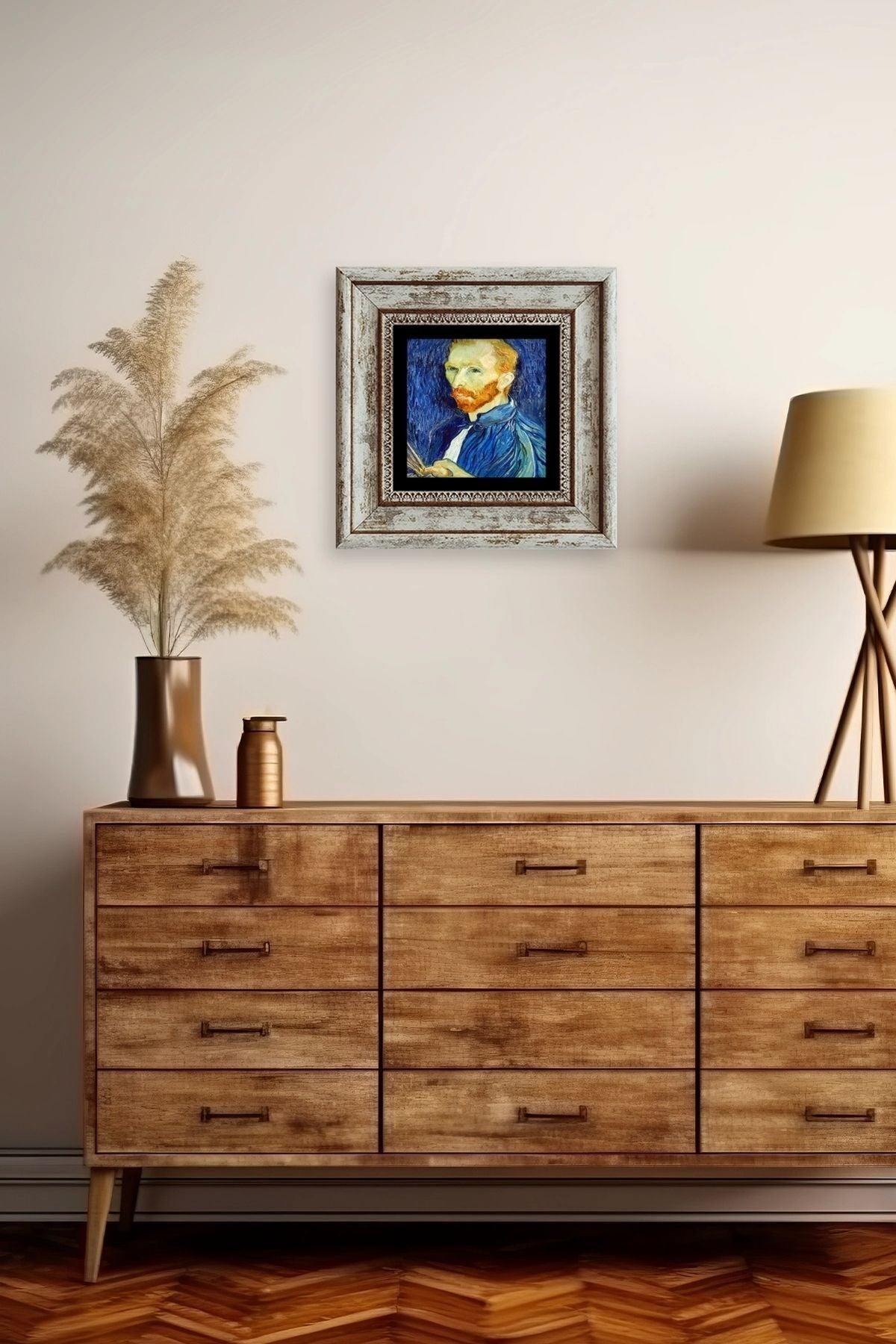 Van Gogh Çerçeveli Taş Tablo 20 cm