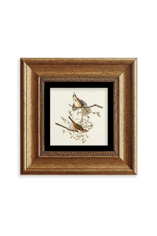 Yabani Dal Serçe Çerçeveli Taş Tablo 20 cm