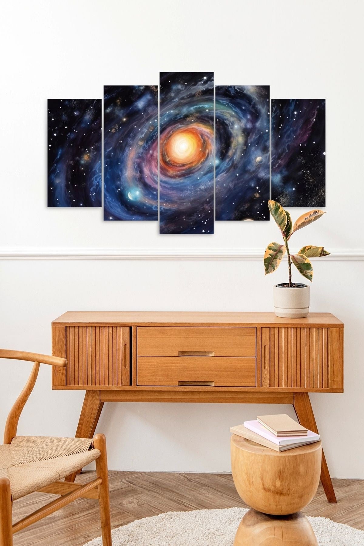 Gökyüzü Manzarası 5 Parçalı Mdf Tablo 60 x 100