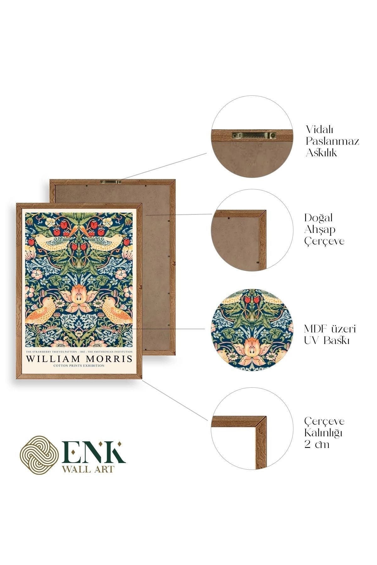 William Morris Ahşap Çerçeveli Tablo 50 x 70