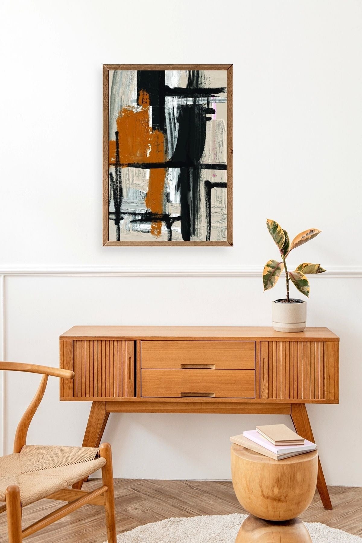 Modern Ahşap Çerçeveli Tablo 17 x 23