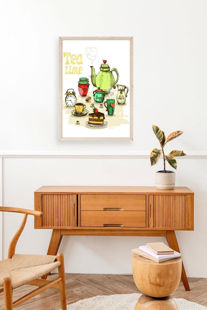 Çay Vakti Ahşap Çerçeveli Tablo 30 x 42