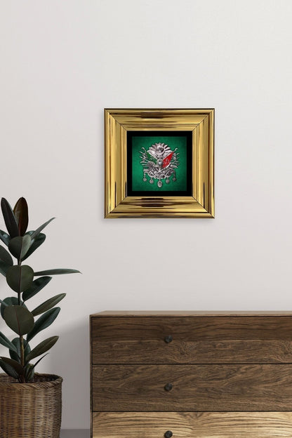 Osmanlı Tuğrası Çerçeveli Taş Tablo 20 cm