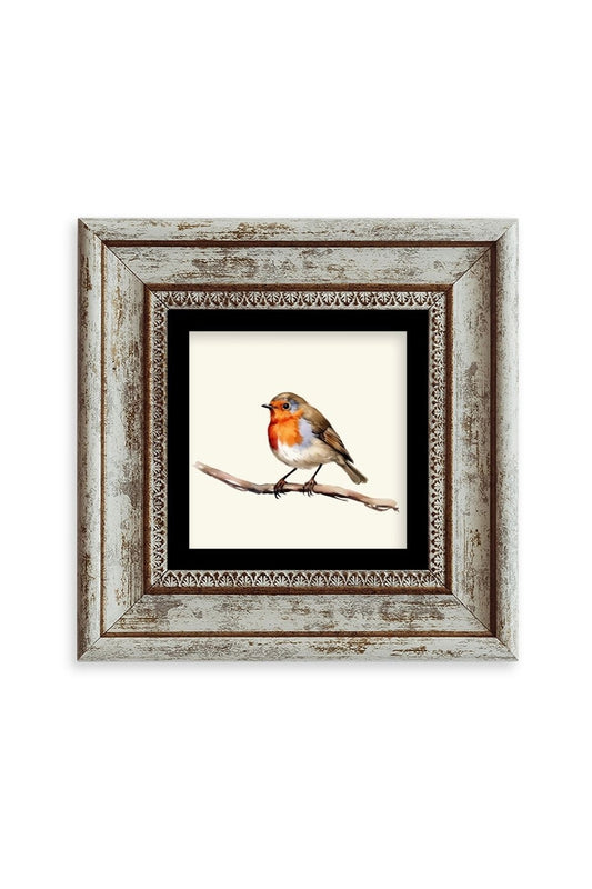 Tombul Kuş Çerçeveli Taş Tablo 20 cm