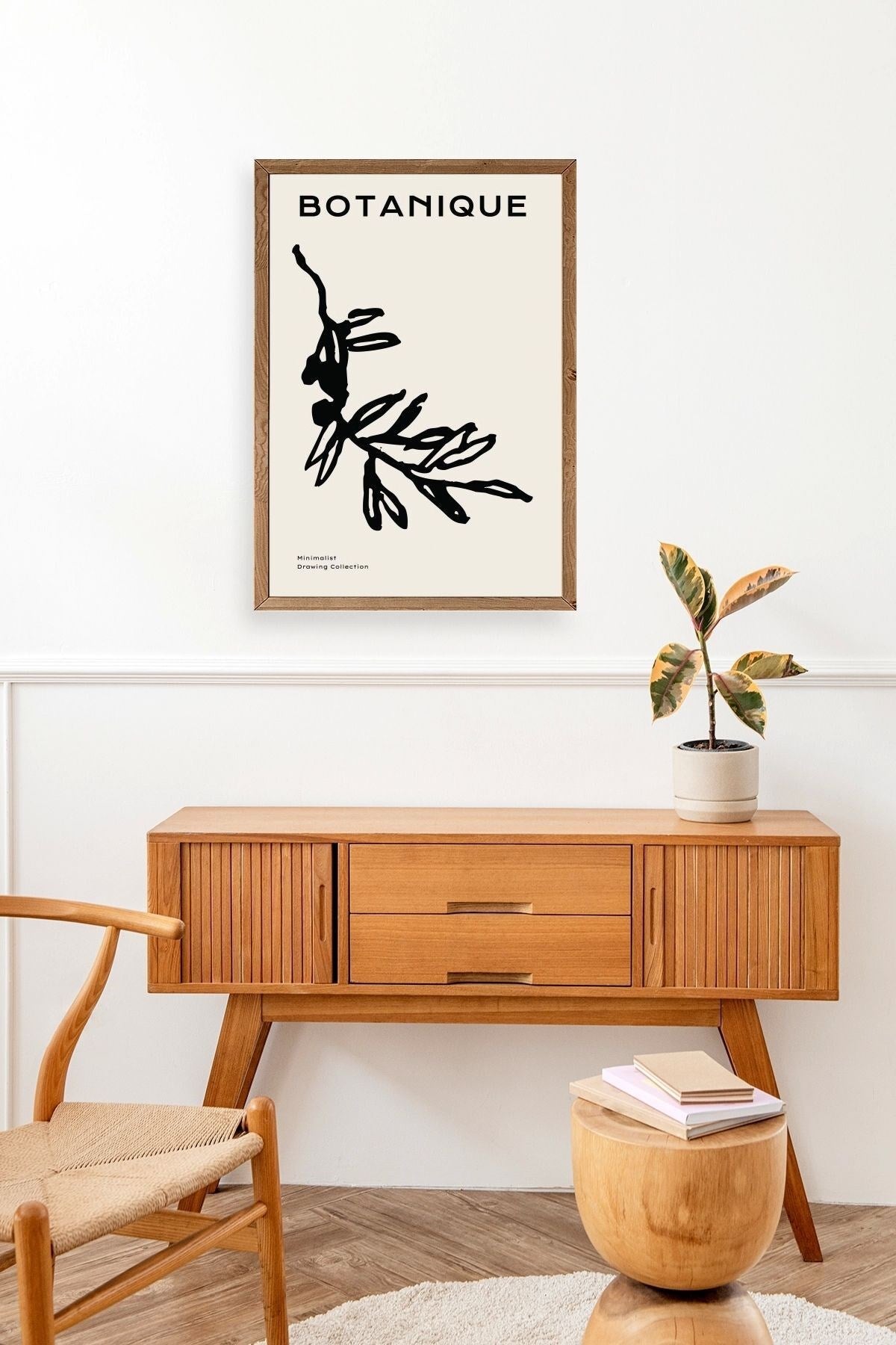 Yaprak Ahşap Çerçeveli Tablo 17 x 23