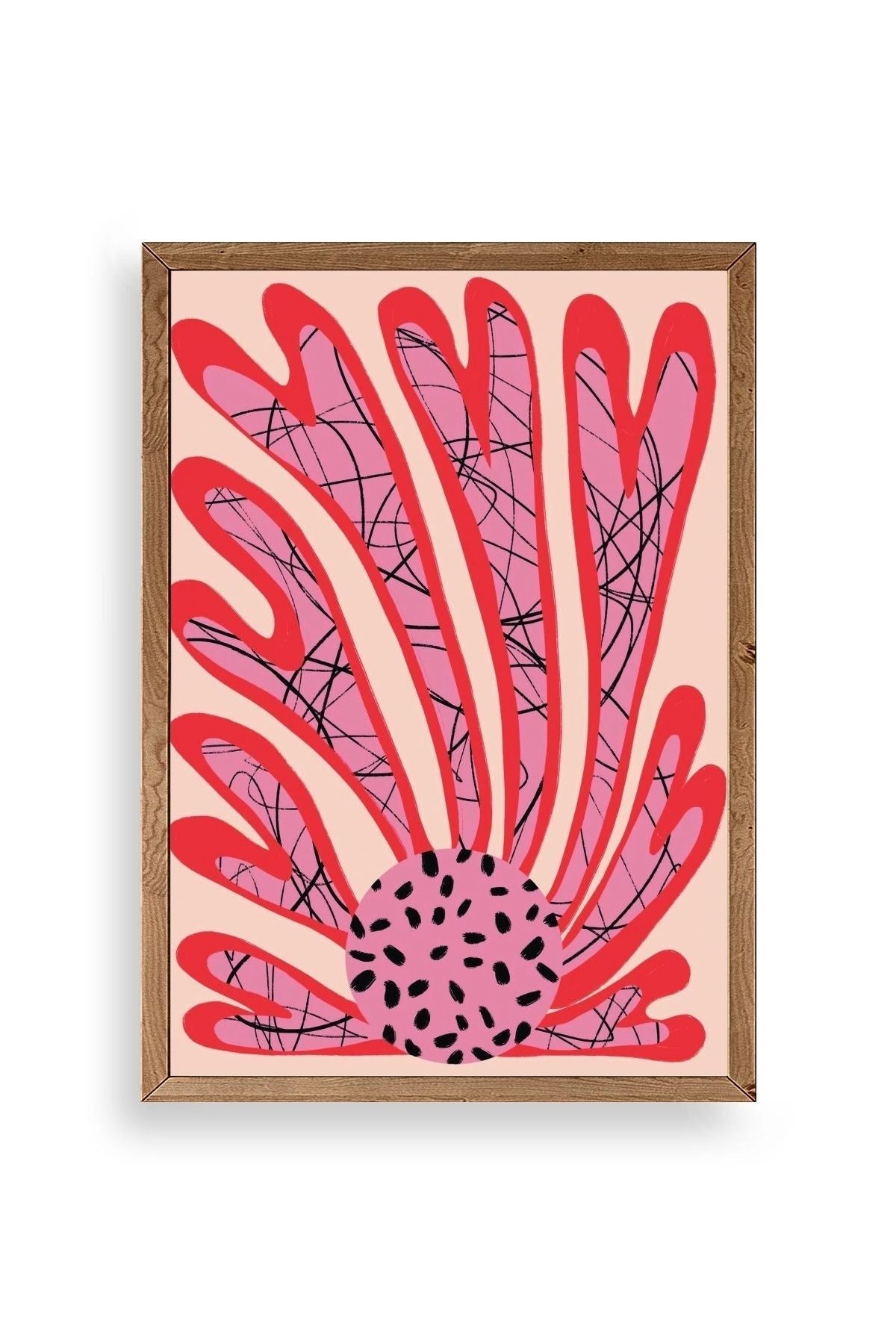 Çiçek Ahşap Çerçeveli Tablo 23 x 30