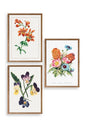 Çiçek Üçlü Ahşap Çerçeveli Tablo 23 x 30