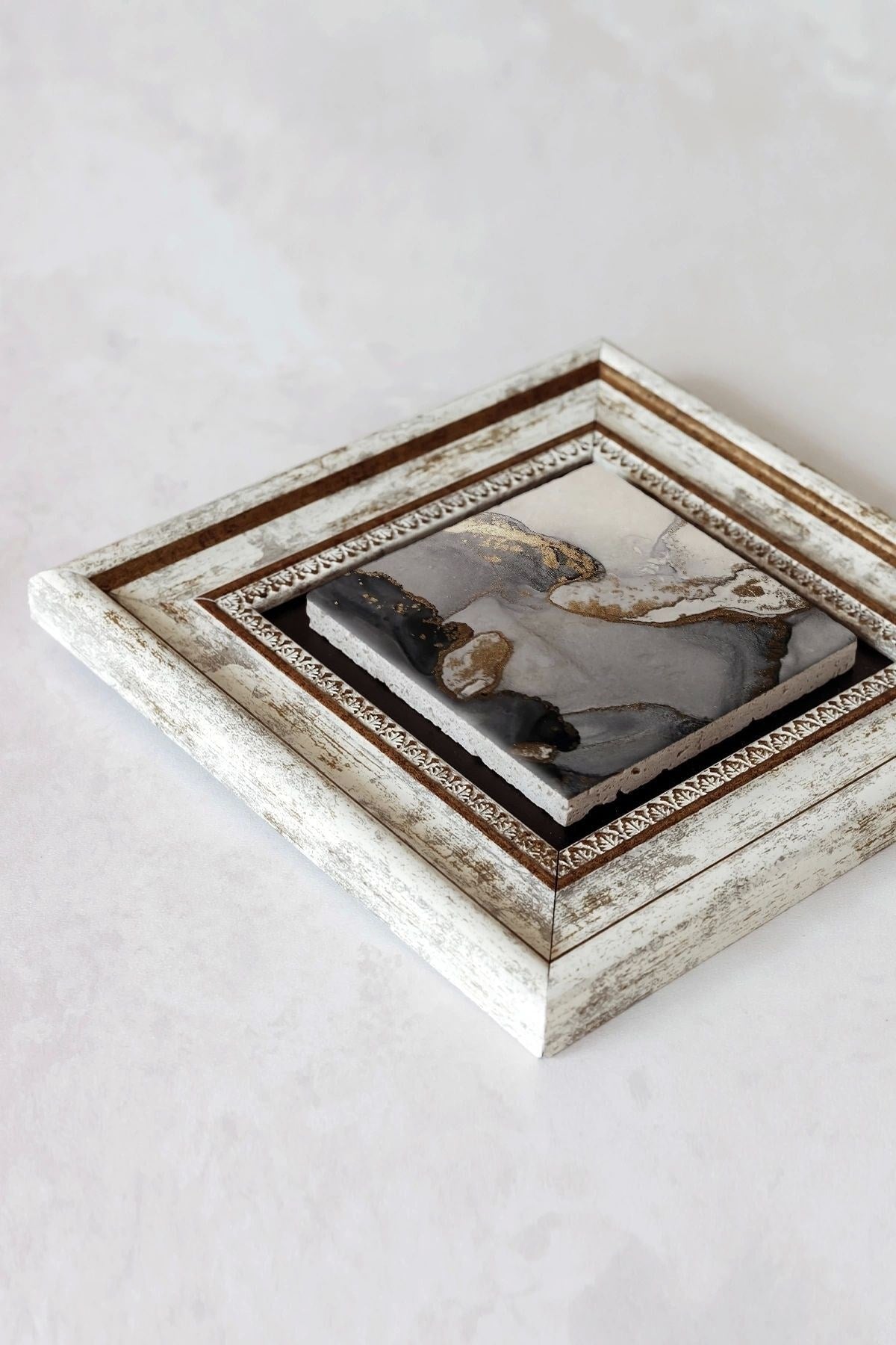 Çerçeveli Taş Tablo , Çerçeveli Taş Duvar Dekoru-enkcrcvtbl-00156 20 cm