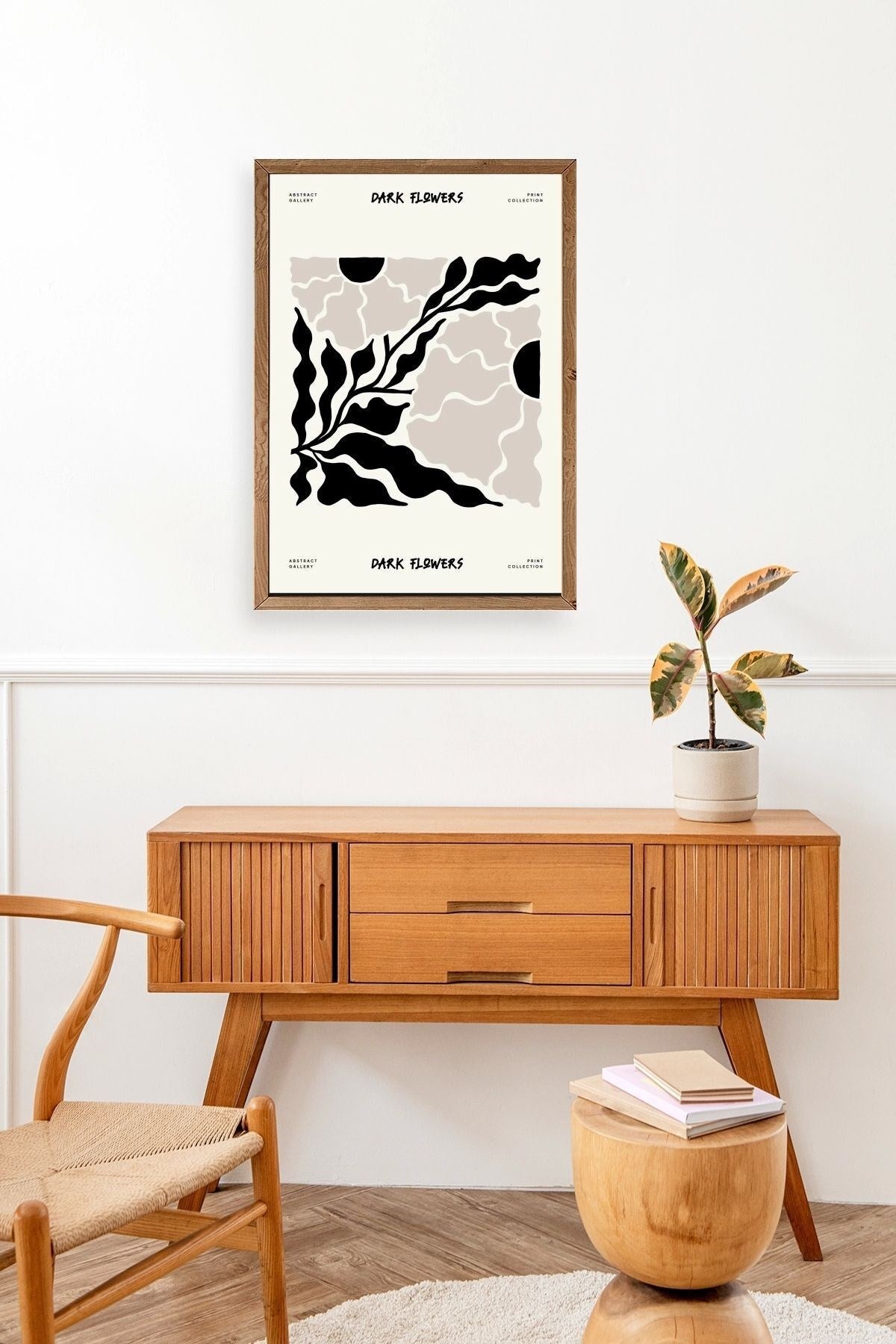 Çiçek Ahşap Çerçeveli Tablo 23 x 30