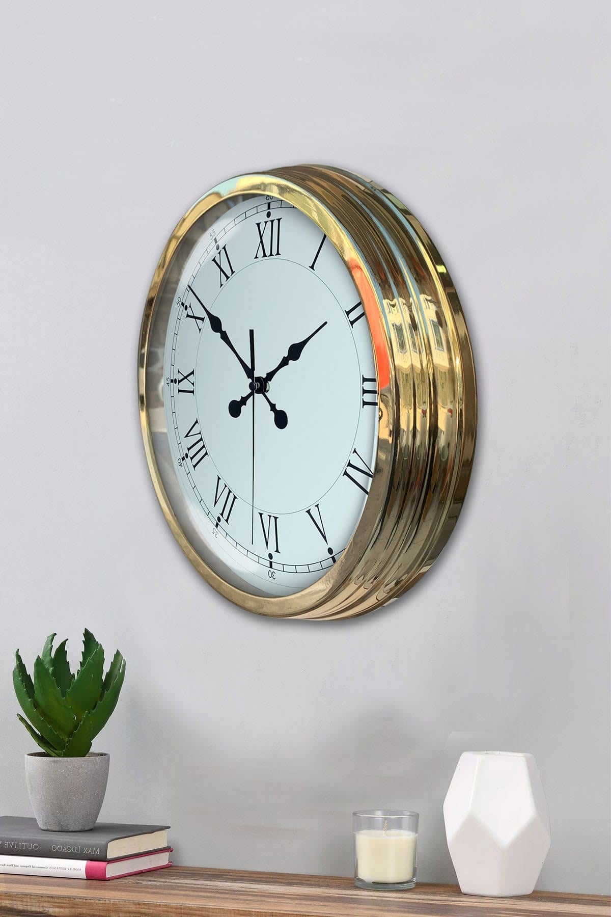 Zentime 40 Cm Gold Lüks Dekoratif Duvar Saati