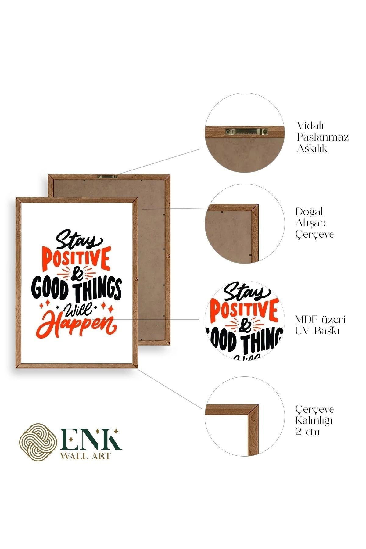 Motto Ahşap Çerçeveli Tablo 17 x 23