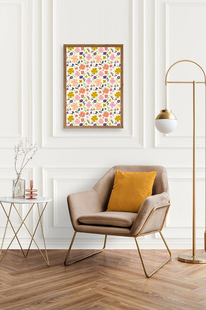 Çiçek Ahşap Çerçeveli Tablo 50 x 70