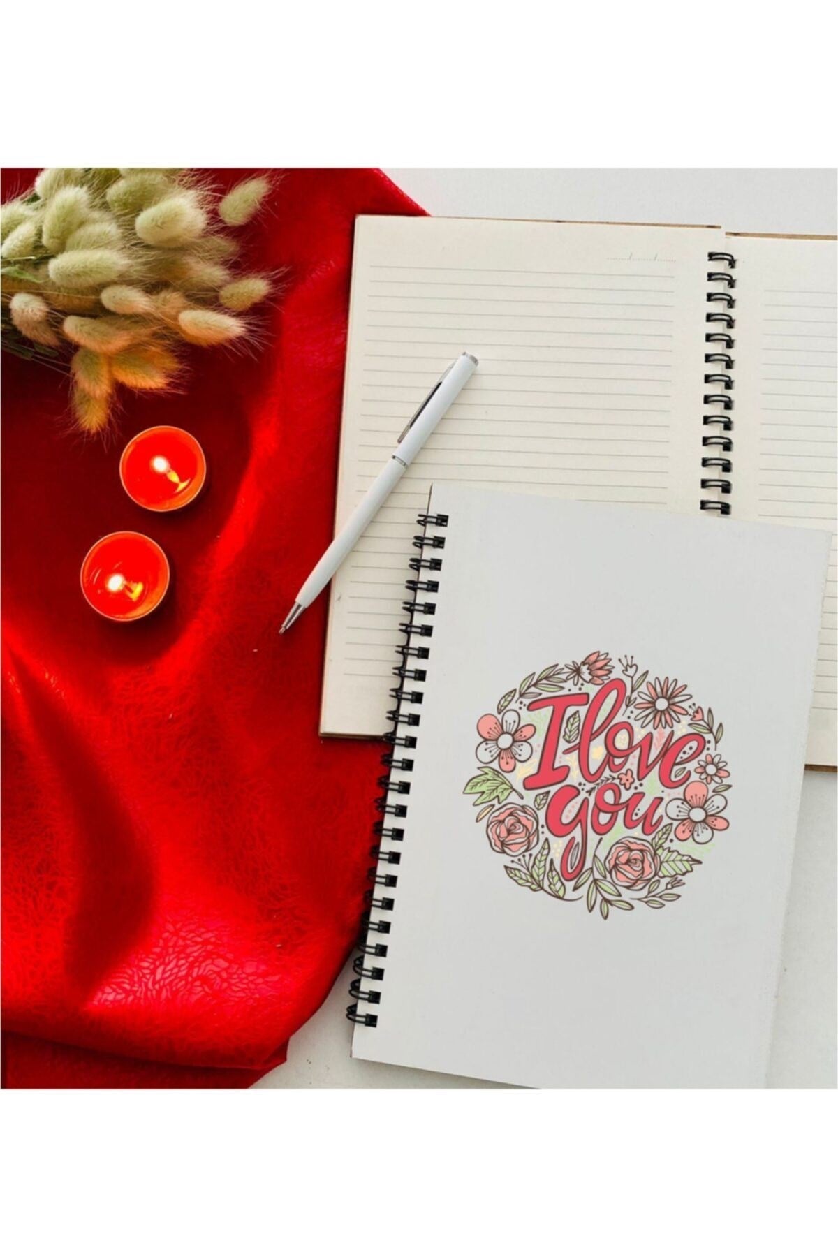 Sevgililer Günü I Love You Defter Kalem Seti
