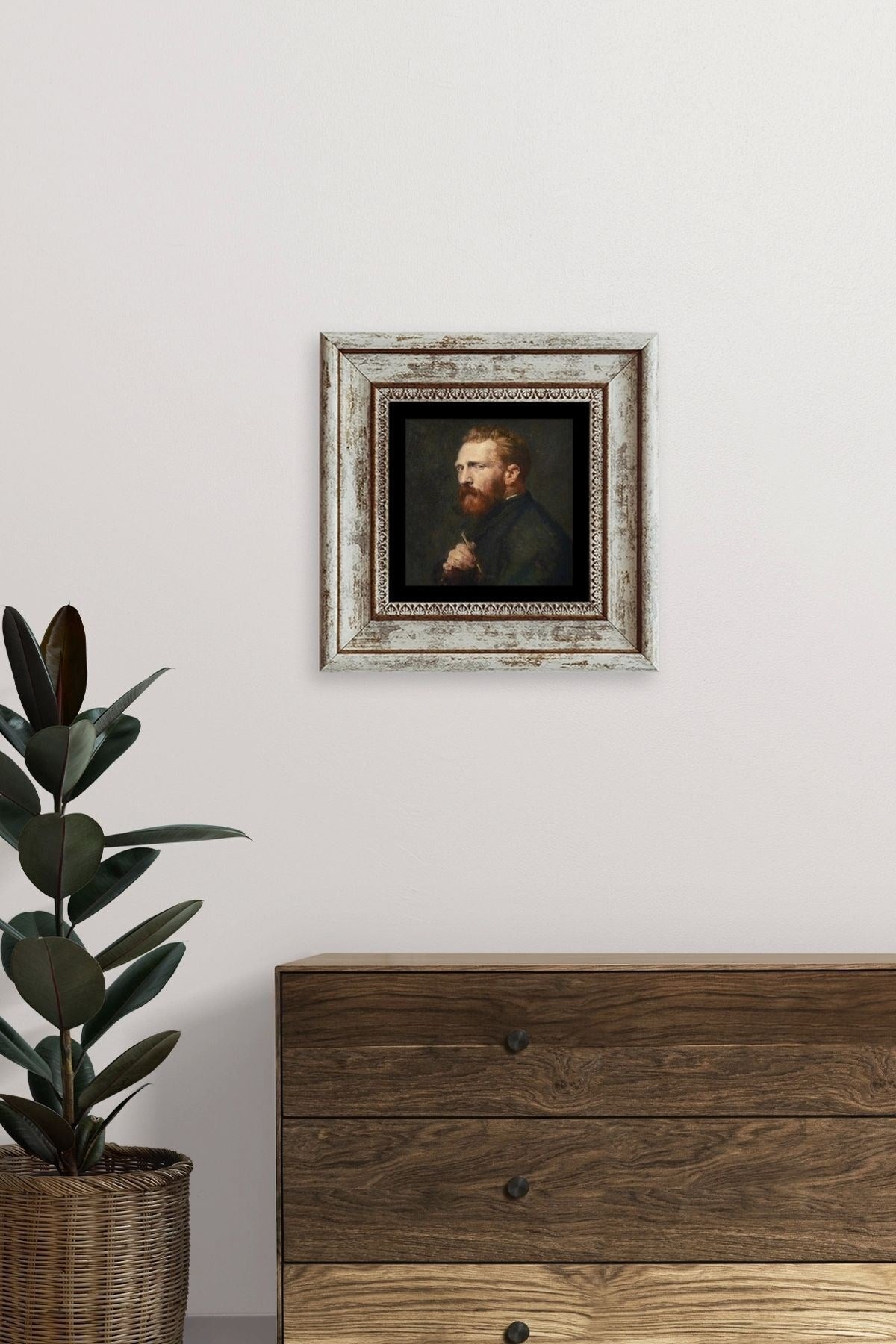 Van Gogh Çerçeveli Taş Tablo 20 cm