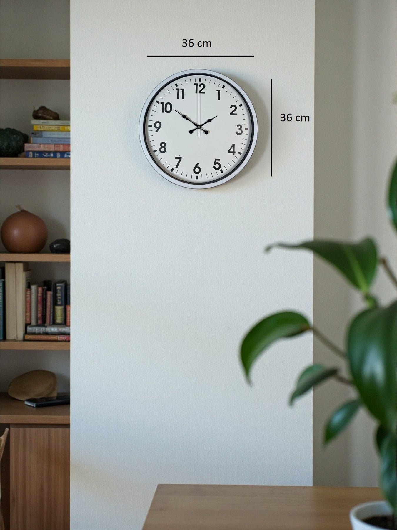 Zentime 36 Cm Beyaz Dekoratif Duvar Saati