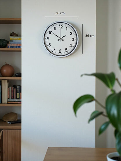Zentime 36 Cm Beyaz Dekoratif Duvar Saati
