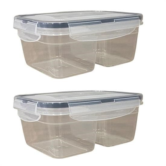 BUFFER® 2 Bölmeli 0,45+0,45 Litre Kilitli Kapaklı Erzak Saklama Kabı LC-524