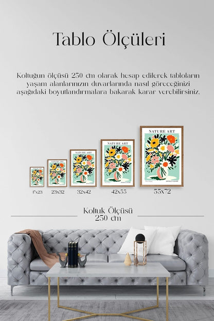 Çiçek Ahşap Çerçeveli Tablo 50 x 70