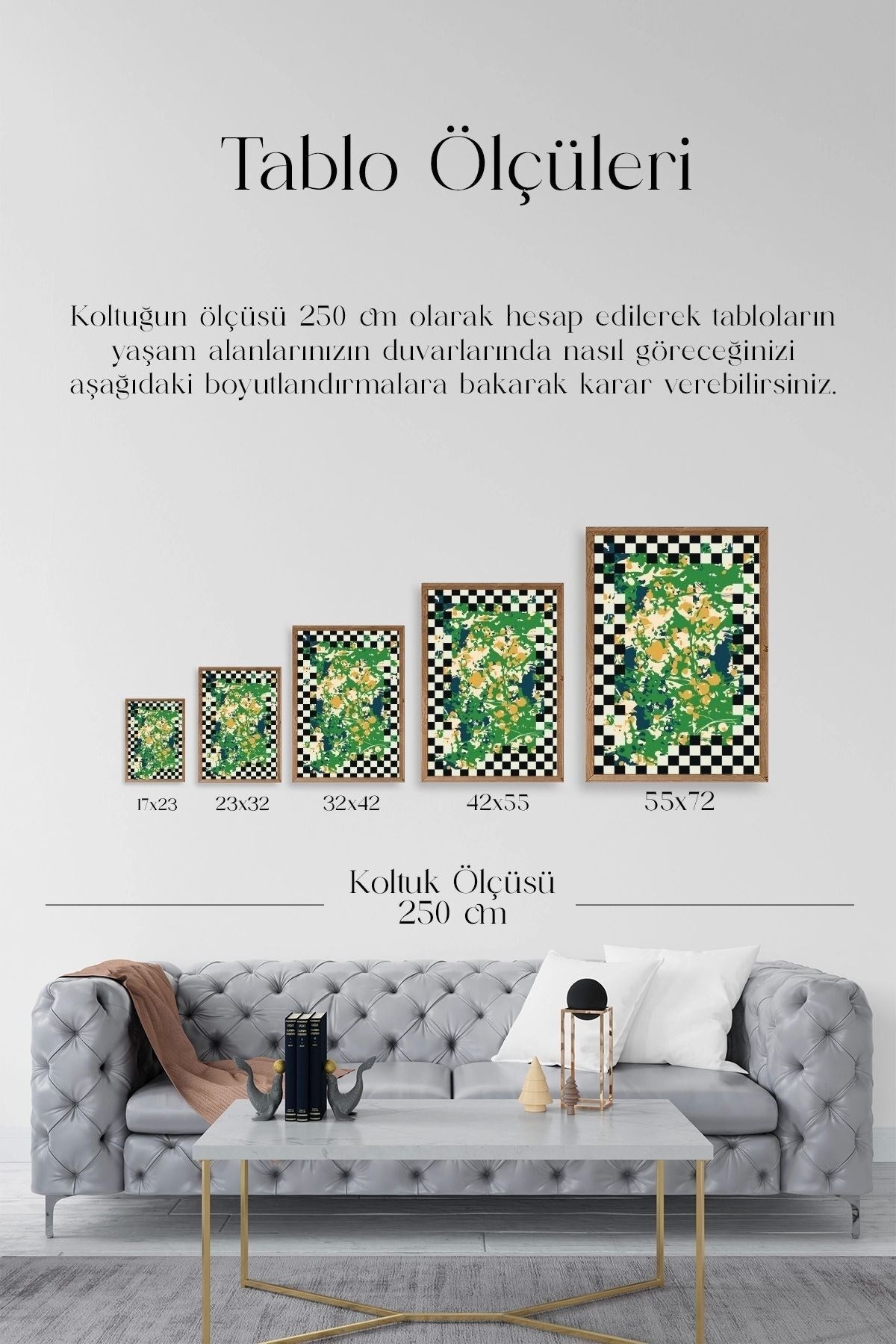 Desen Ahşap Çerçeveli Tablo 30 x 42