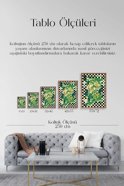 Desen Ahşap Çerçeveli Tablo 30 x 42