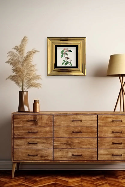 Yapraklar ve Kuş Çerçeveli Taş Tablo 20 cm