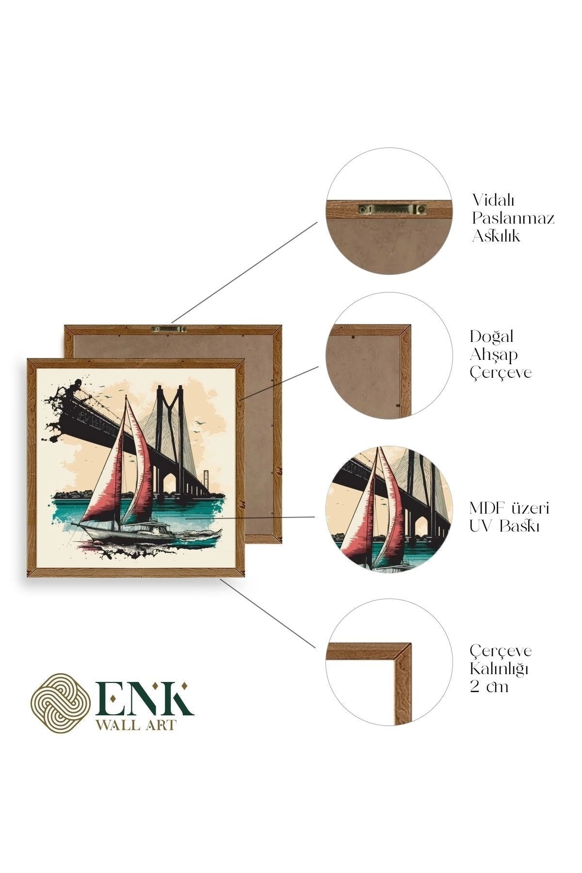 Köprü Ahşap Çerçeveli Tablo 42 x 42