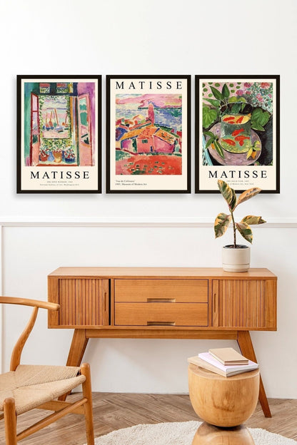 Matisse Üçlü Ahşap Çerçeveli Tablo 23 x 30