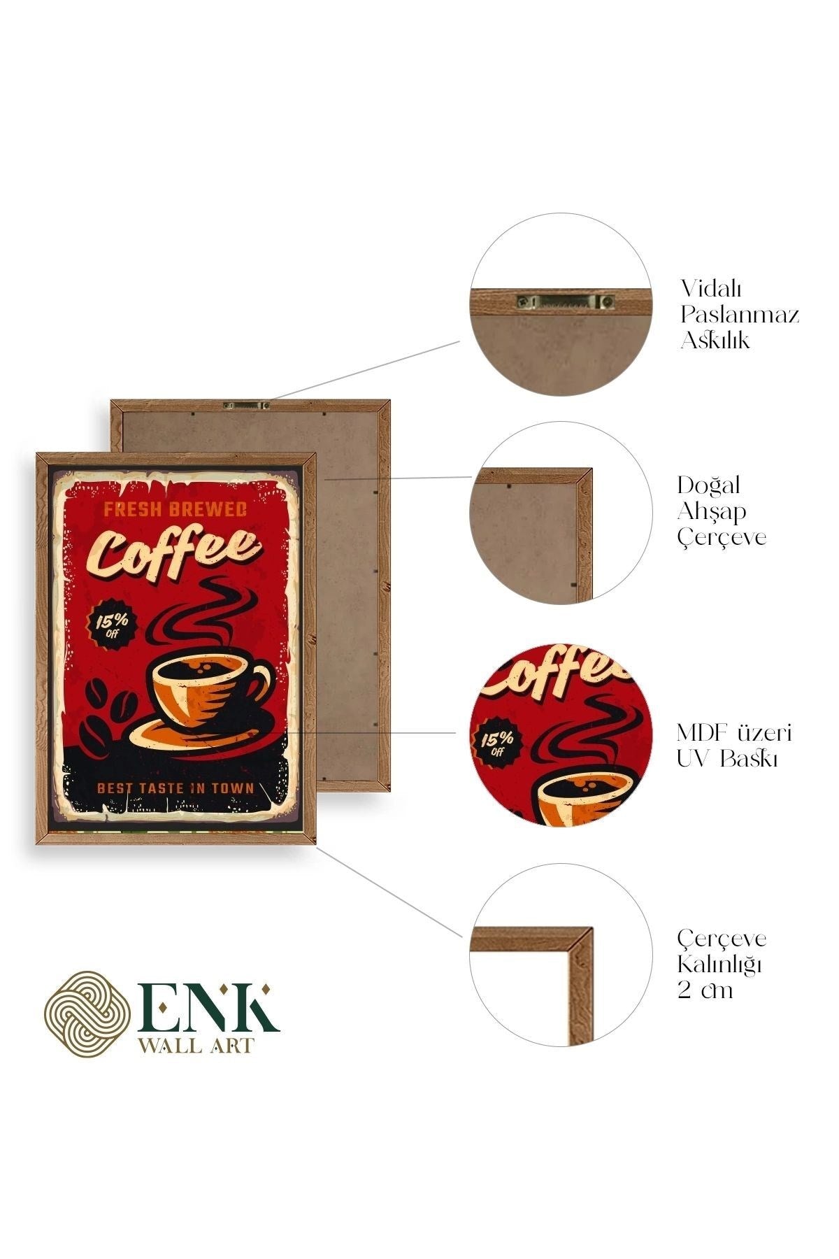 Kahve Ahşap Çerçeveli Tablo 50 x 70