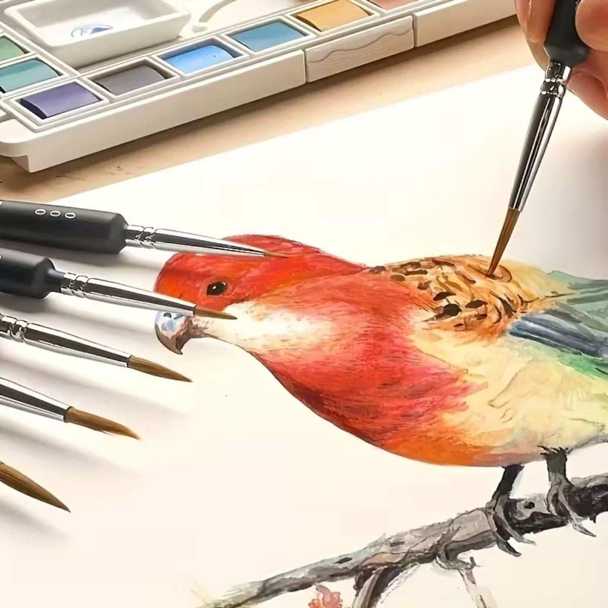 BUFFER®10 Adet Hobi ve Araba Rötüş Fırça Seti – İnce Detay Boyama, Model Yapımı ve Araç Çizik Giderme İçin Çok Amaçlı Fırça Takımı