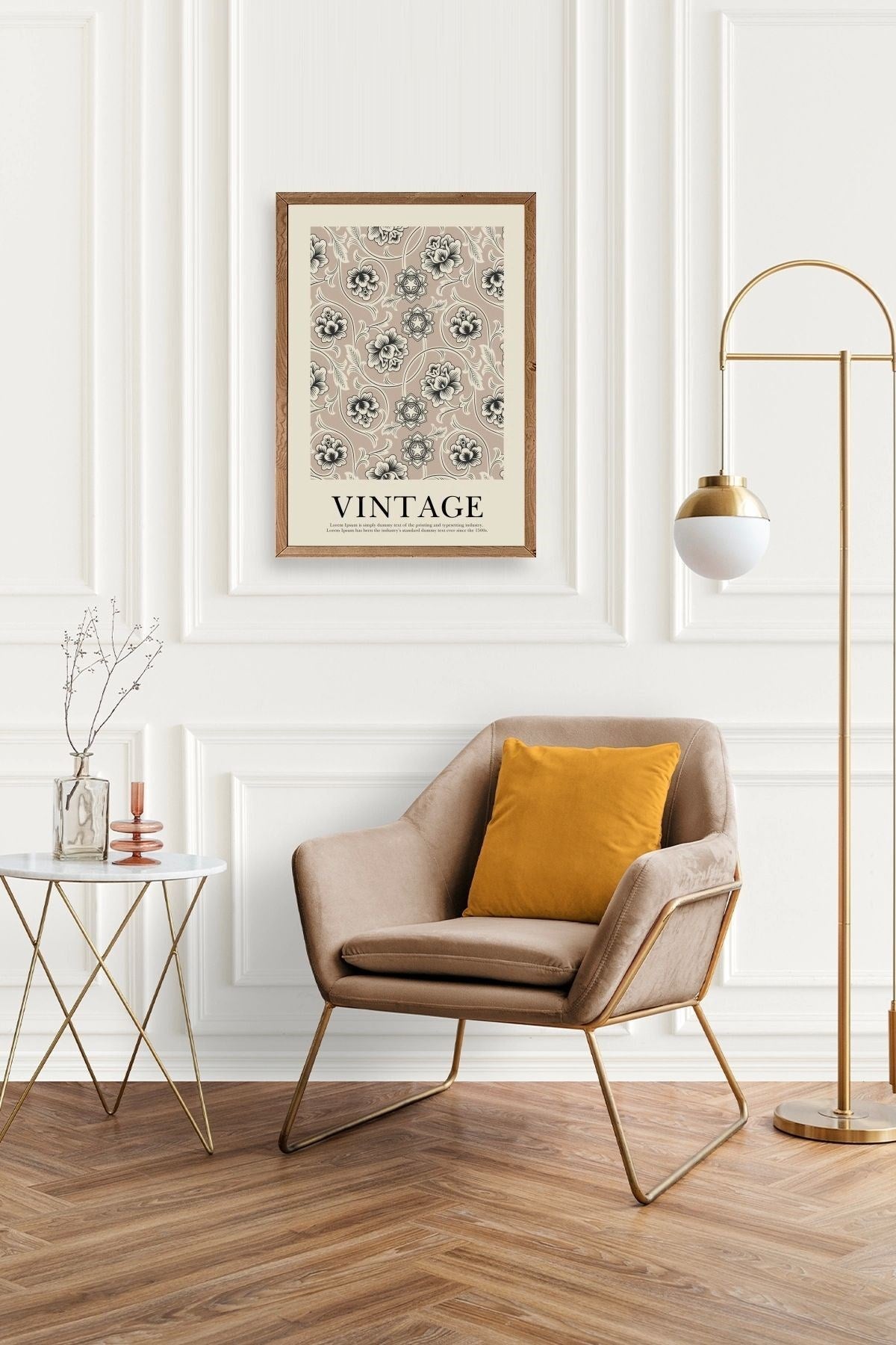 Vintage Ahşap Çerçeveli Tablo 50 x 70