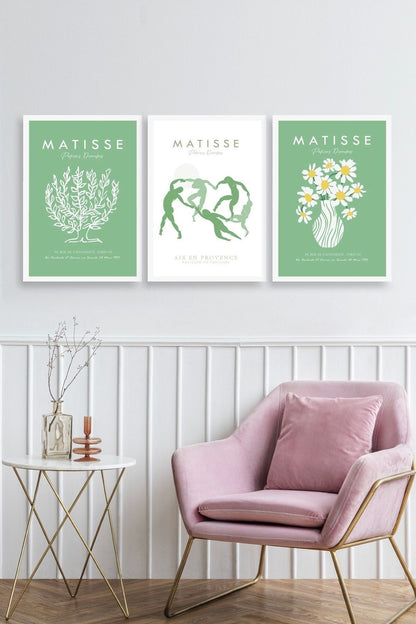 Matisse Üçlü Ahşap Çerçeveli Tablo 50 x 70