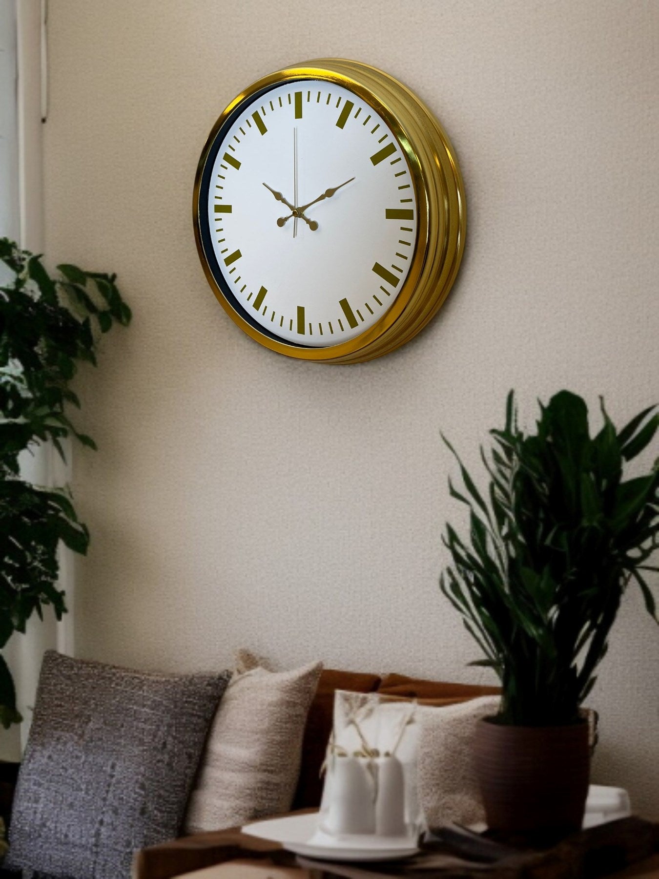 Zentime 40 Cm Gold Lüks Duvar Saati