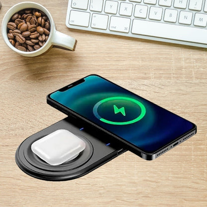BUFFER® 2si 1arada Kablosuz Saat,Kulaklık ve Telefon Hızlı Şarj Etme Aparatı