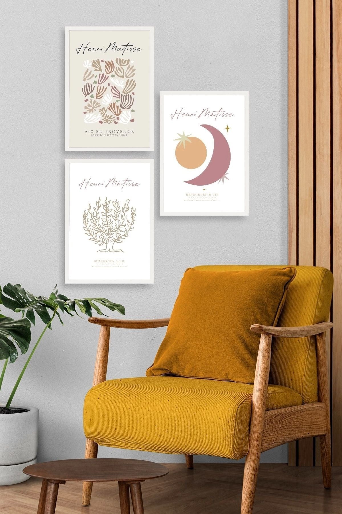 Matisse Üçlü Ahşap Çerçeveli Tablo 30 x 40