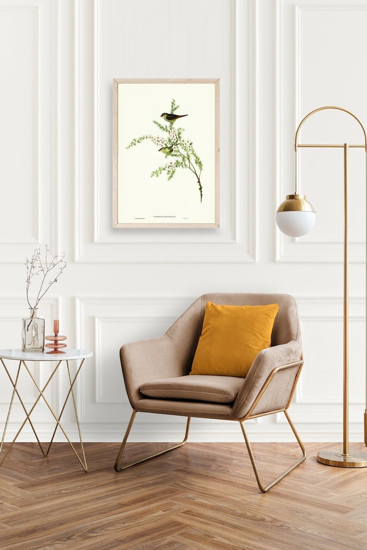 Daldaki Kuş Ahşap Çerçeveli Tablo 50 x 70